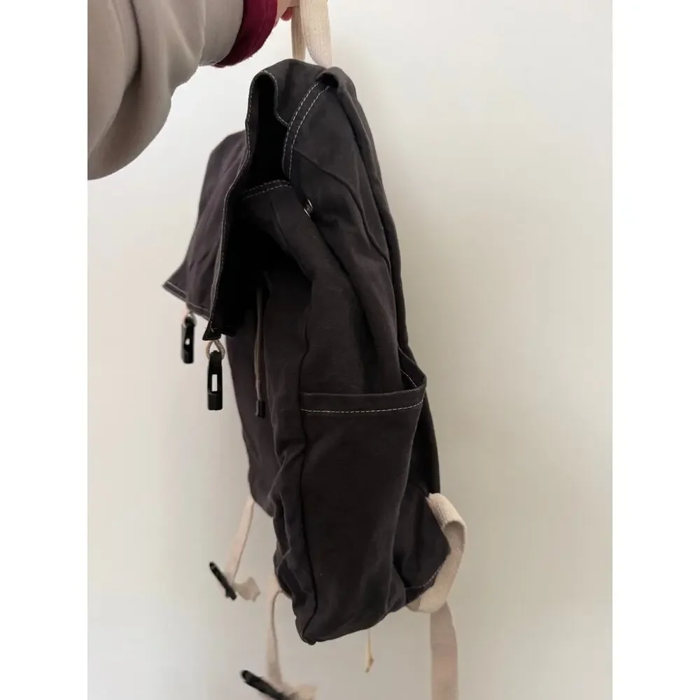 Esperos Carry Hope Brown Classic Canvas Backpack Adjustable Strap Padded Laptop